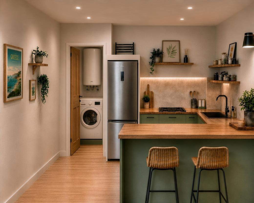 Projection de la cuisine équipée d’un appartement du projet Nîmes Hoche